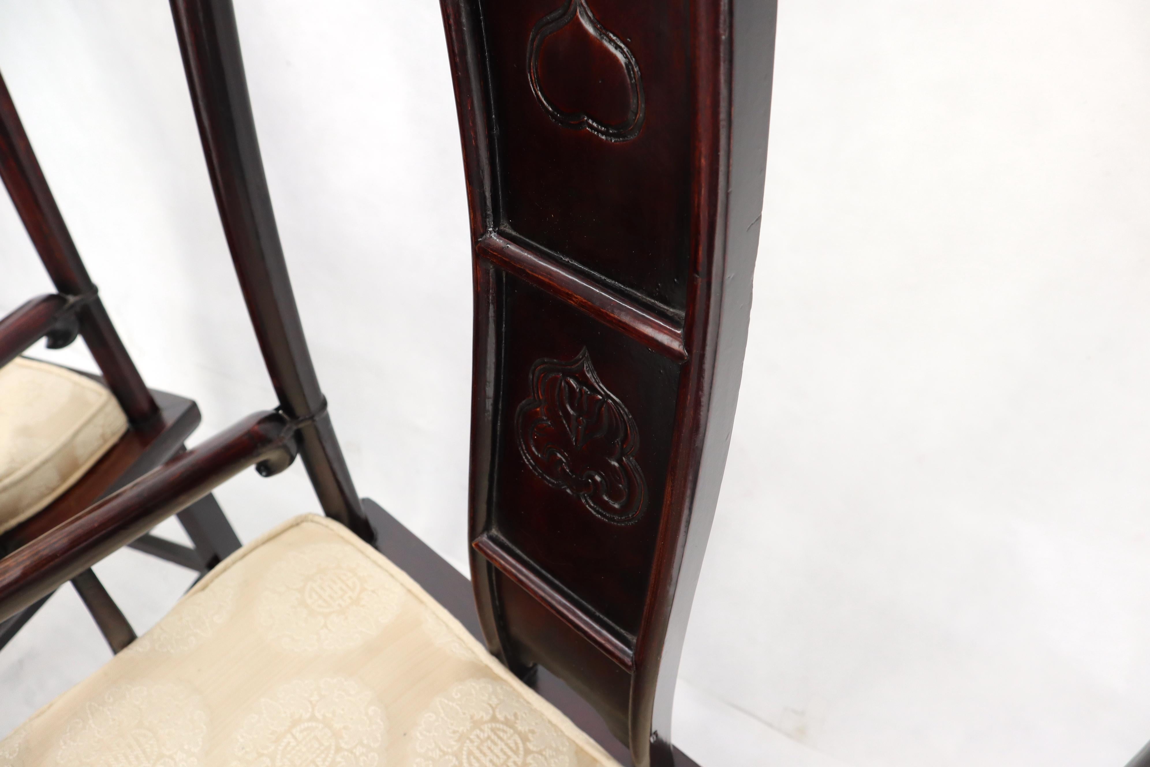 Pair of Chinese Rosewood Nicely Carved Arm Side Chairs For Sale 3
