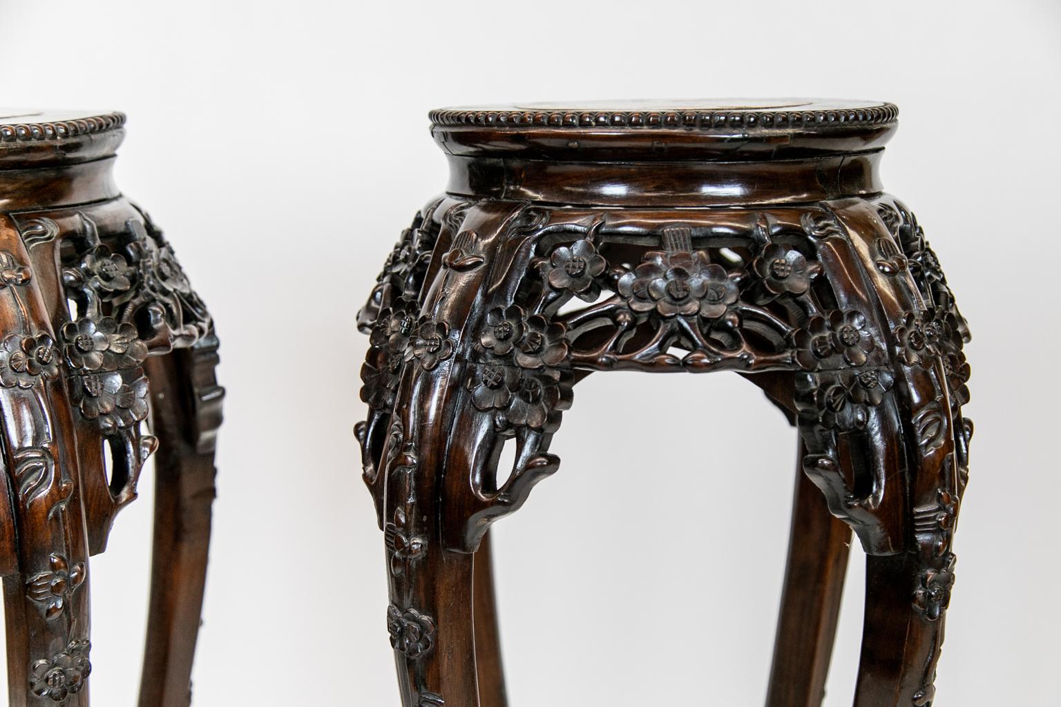 chinese rosewood vase stands