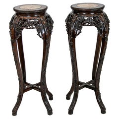 Antique Pair of Chinese Rosewood Stands