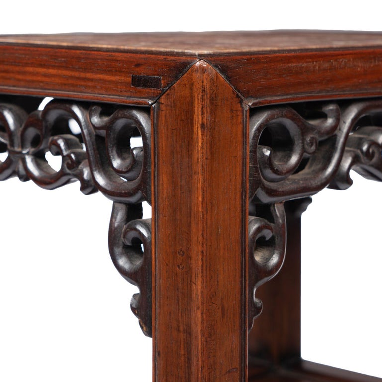 Pair of Chinese Rosewood Tea Tables with Marble Tops, 18501900 at 1stDibs