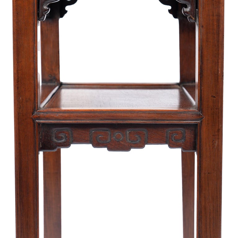 Pair of Chinese Rosewood Tea Tables with Marble Tops, 18501900 at 1stDibs