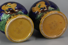pair of Chinese sancai porcelain cover jars, 19th c.