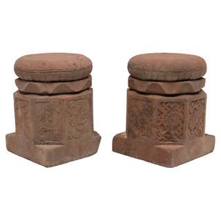 Solid Teak Wood Column Base of Traditional Javanese House, Organic c ...