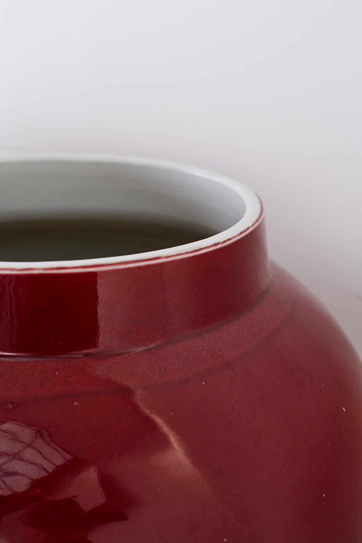 Pair of Chinese Sang de Boeuf Glazed Oxblood Vases 3