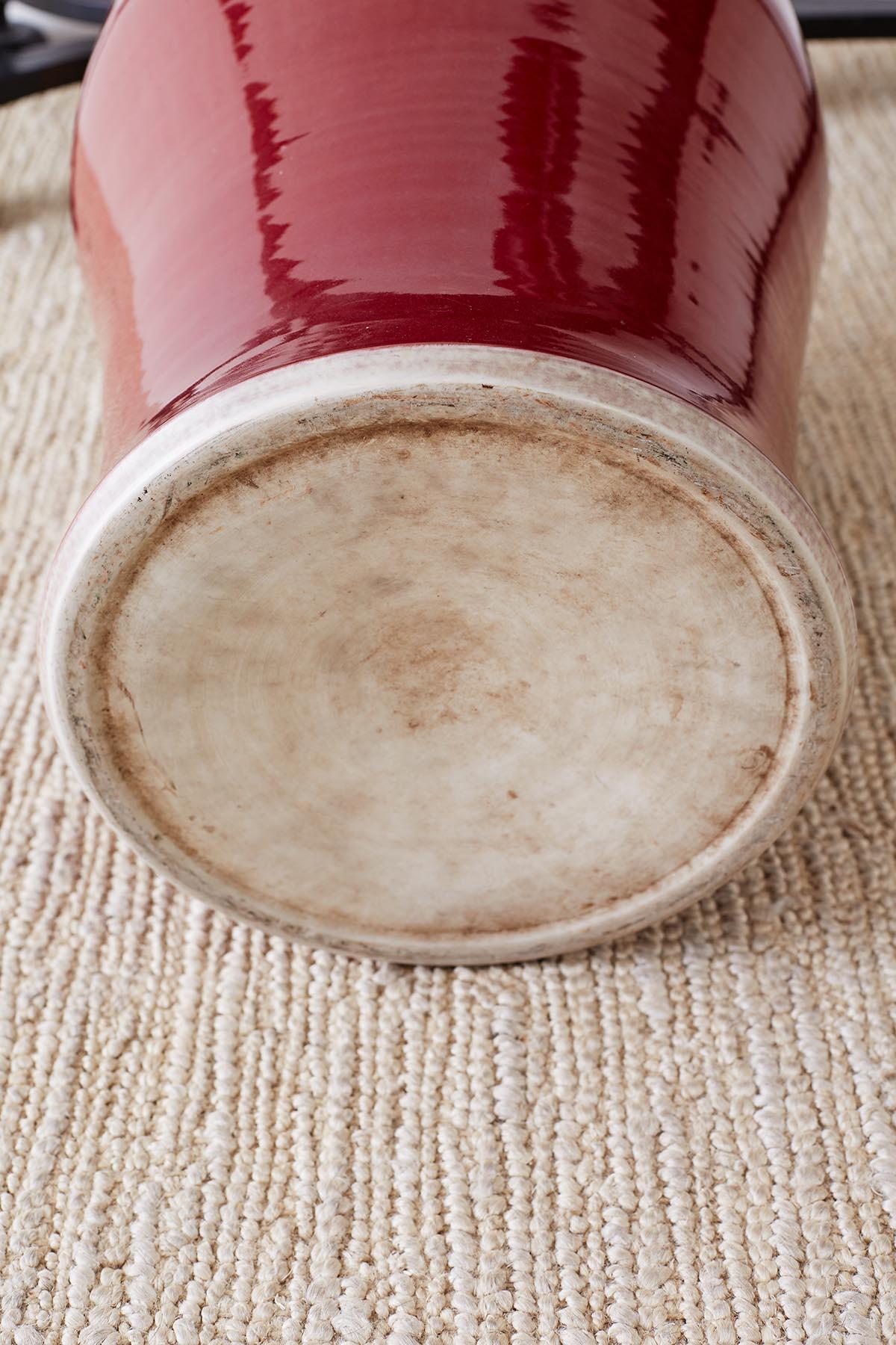 Pair of Chinese Sang de Boeuf Glazed Oxblood Vases 5