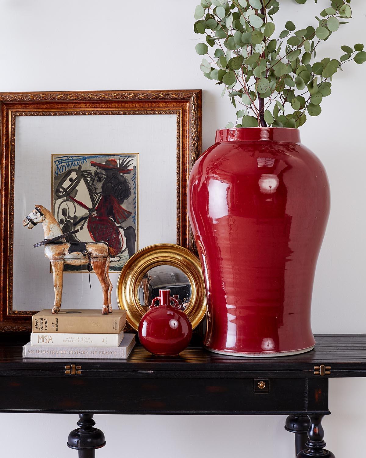 Hand-Crafted Pair of Chinese Sang de Boeuf Glazed Oxblood Vases