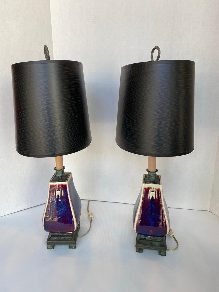 Pair of Chinese Sang de Boeuf Lamps 1