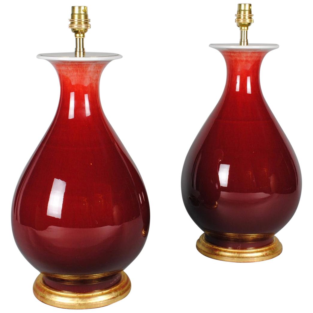 Pair of Gilded Metal Lamp Bases For Sale at 1stdibs