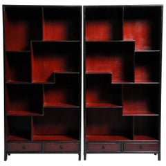 Pair of Chinese Scholar's Display Cabinet