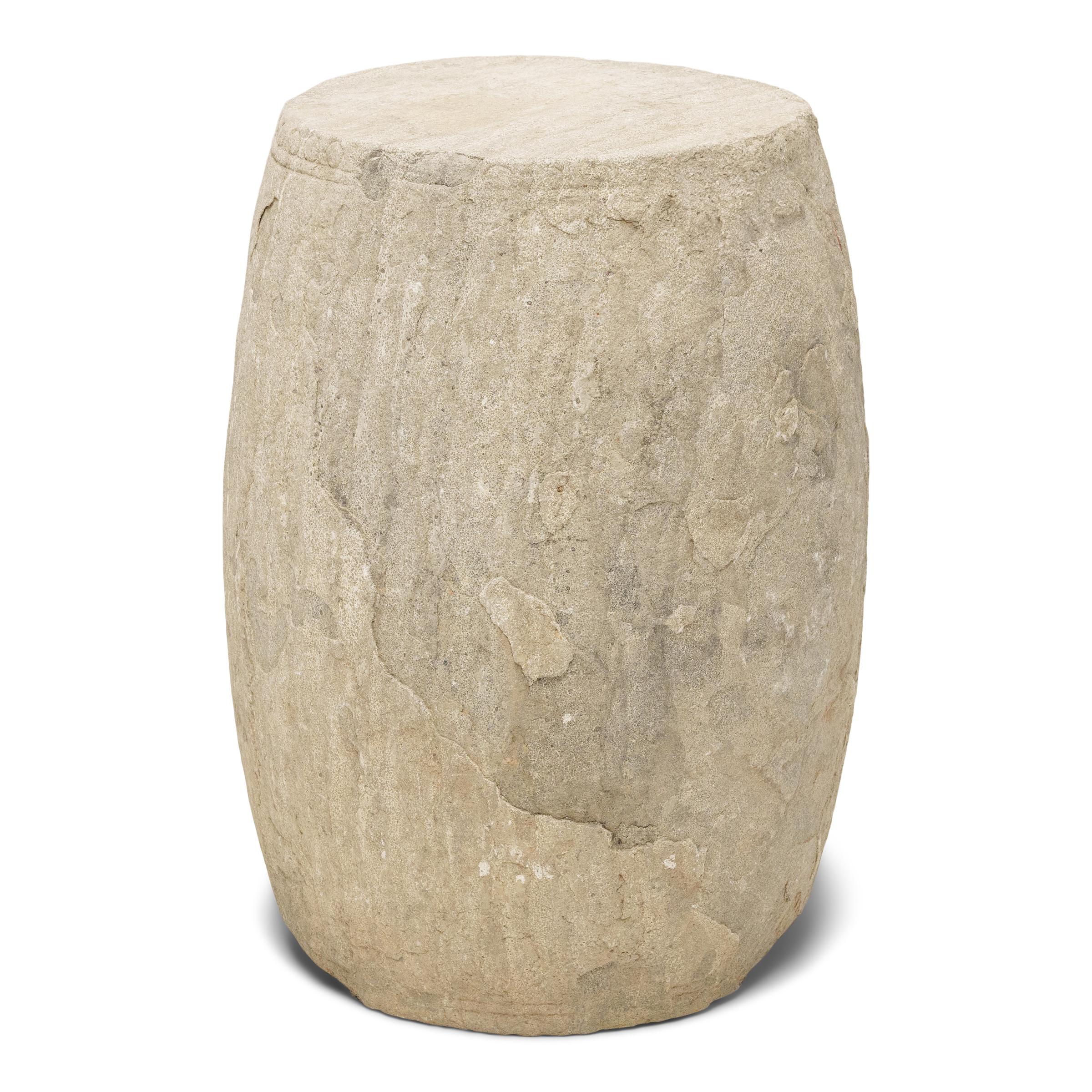 Limestone Pair of Chinese Shanxi Stone Drums, c. 1750