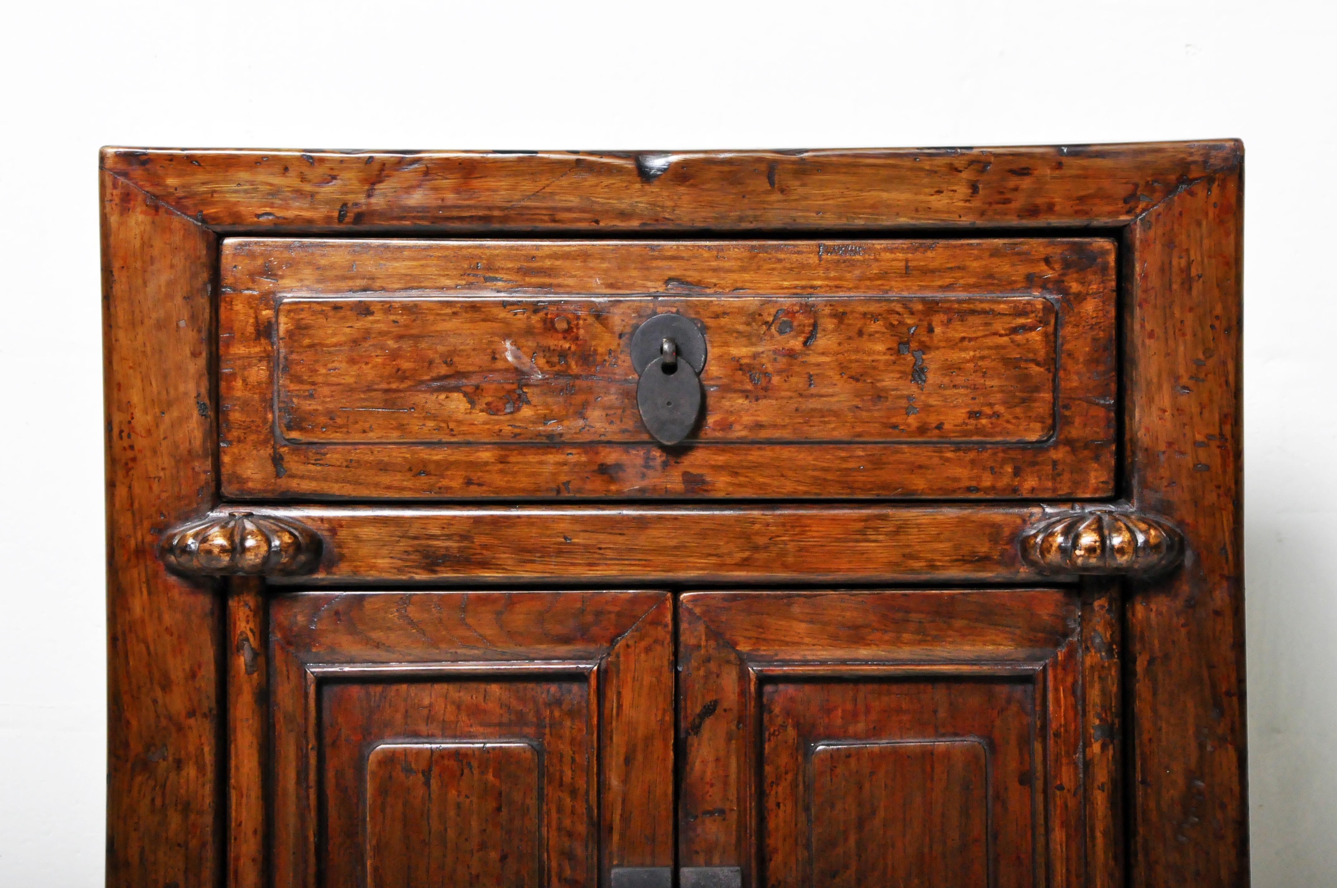 Pair of Chinese Side Cabinets with Two Drawers and a Pair of Doors 9