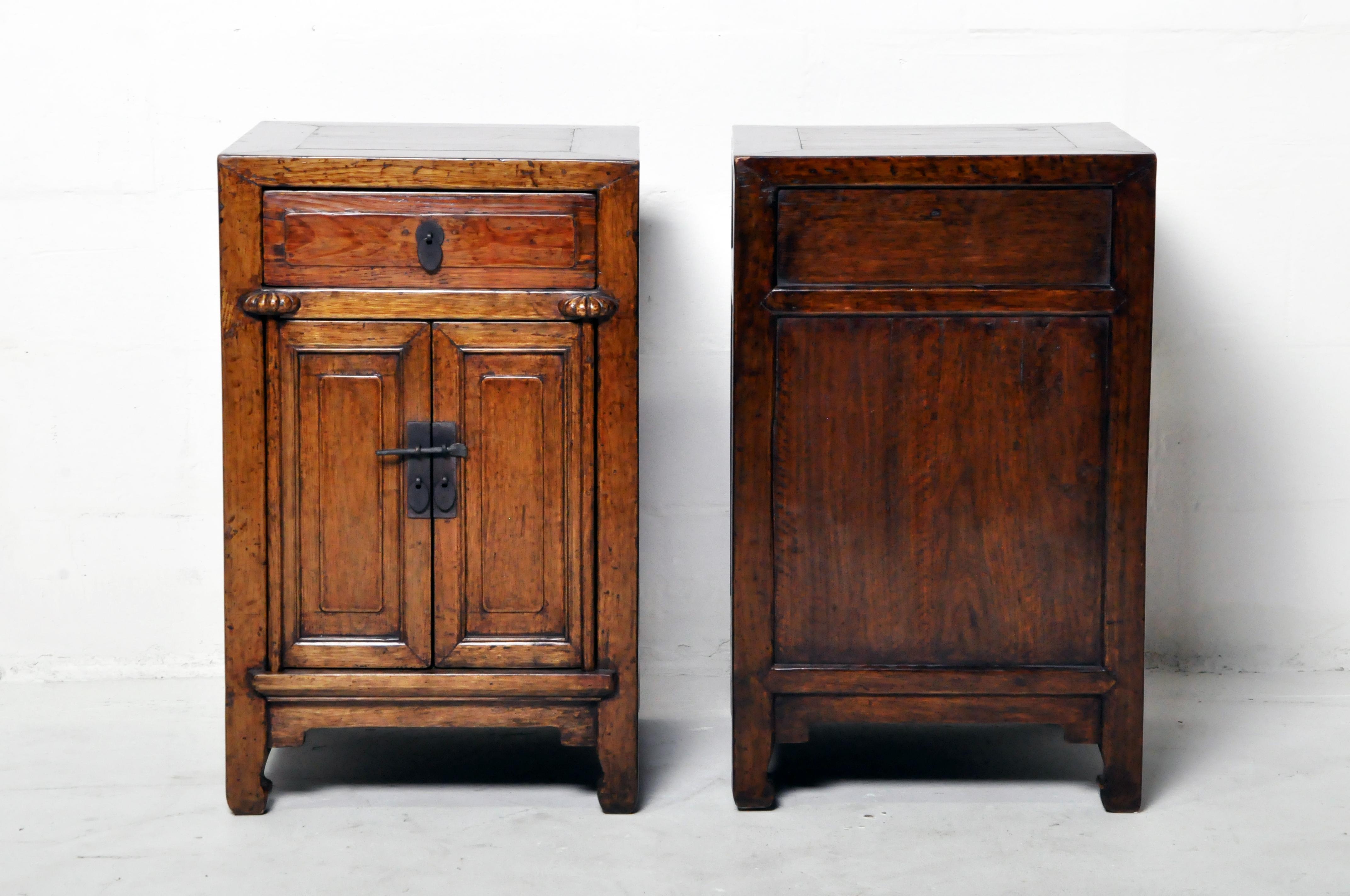 Pair of Chinese Side Cabinets with Two Drawers and a Pair of Doors 2