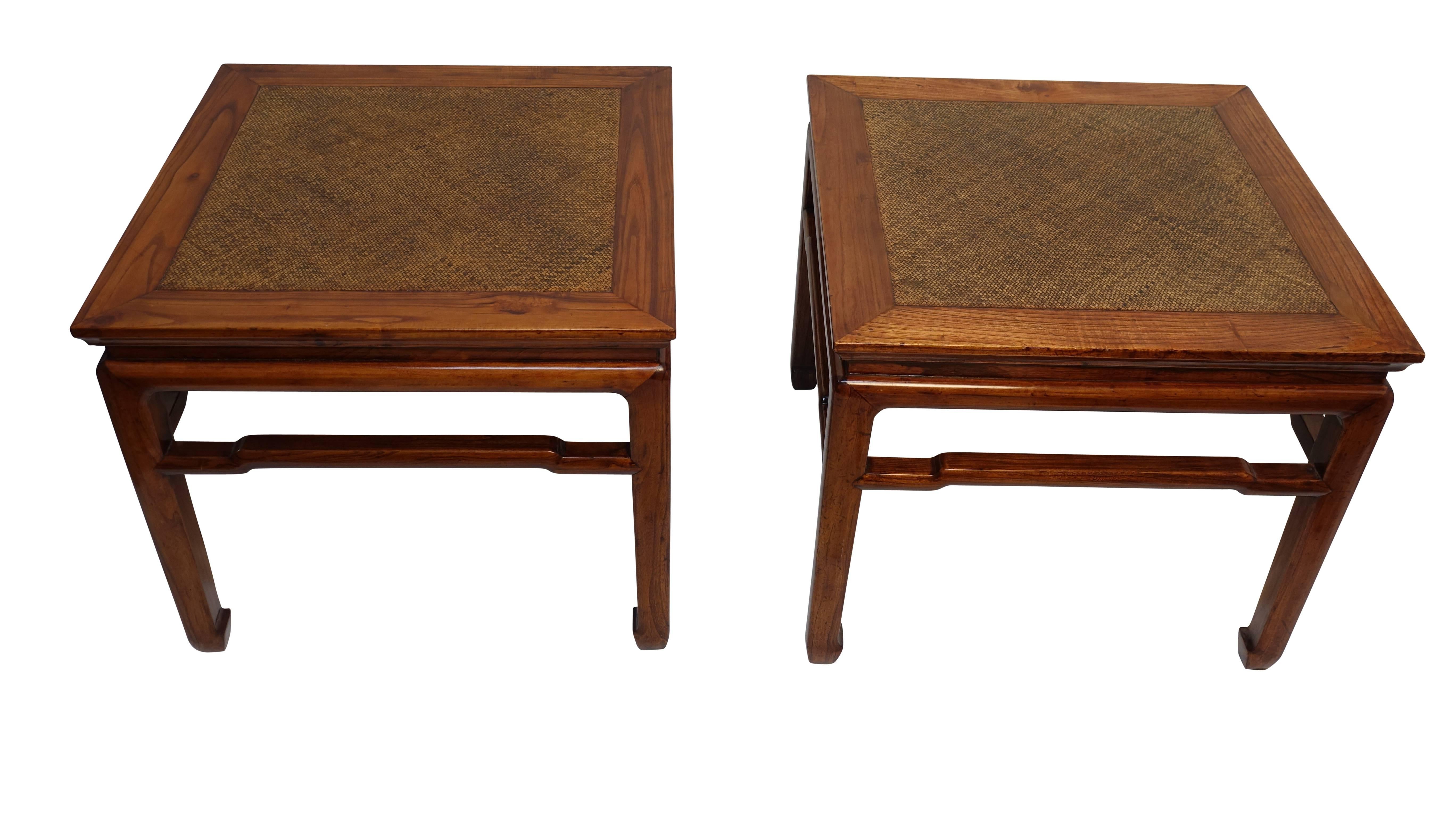 Pair of Chinese Side or End Tables with Woven Panels, Mid-19th Century 7