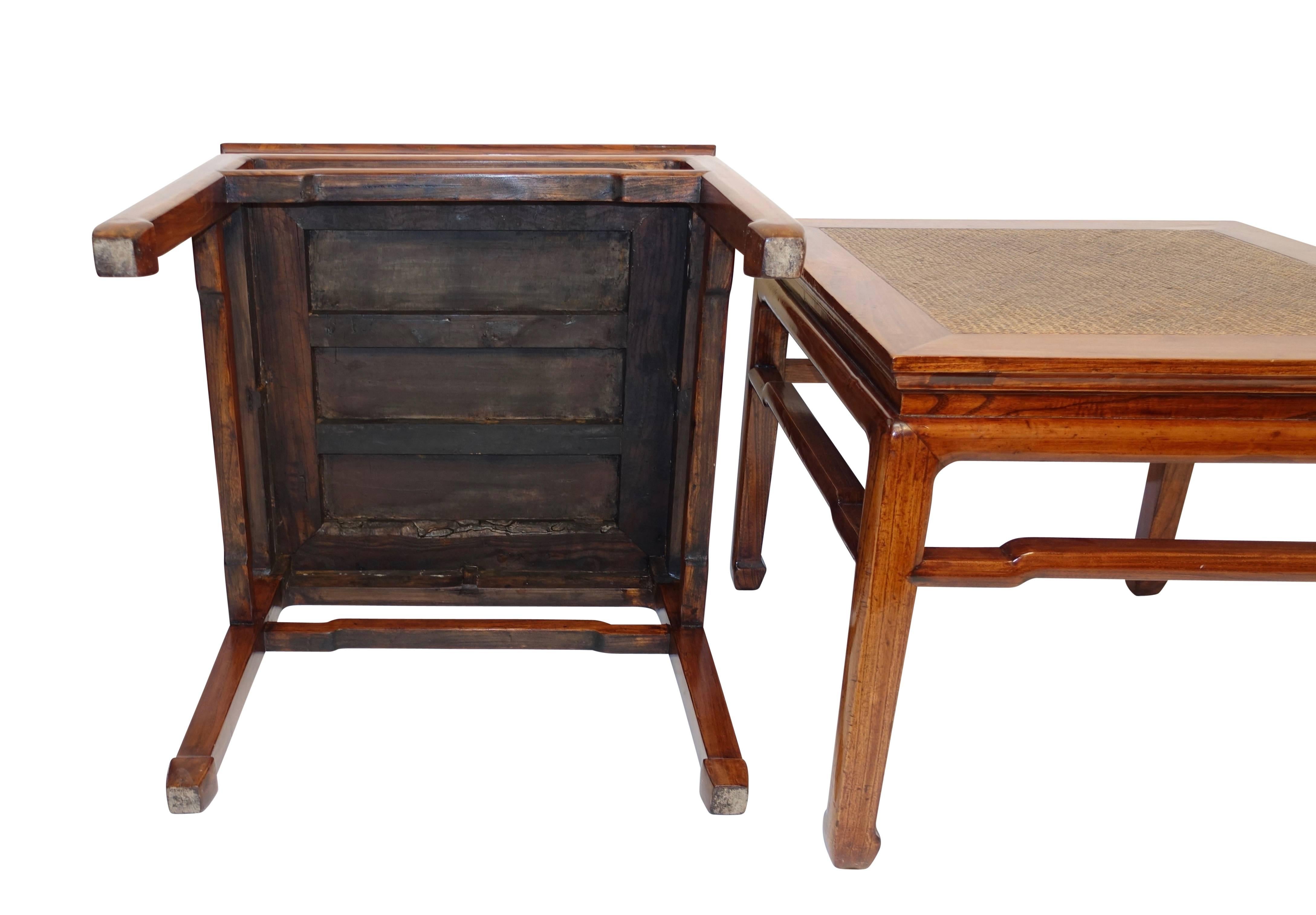 Pair of Chinese Side or End Tables with Woven Panels, Mid-19th Century 13
