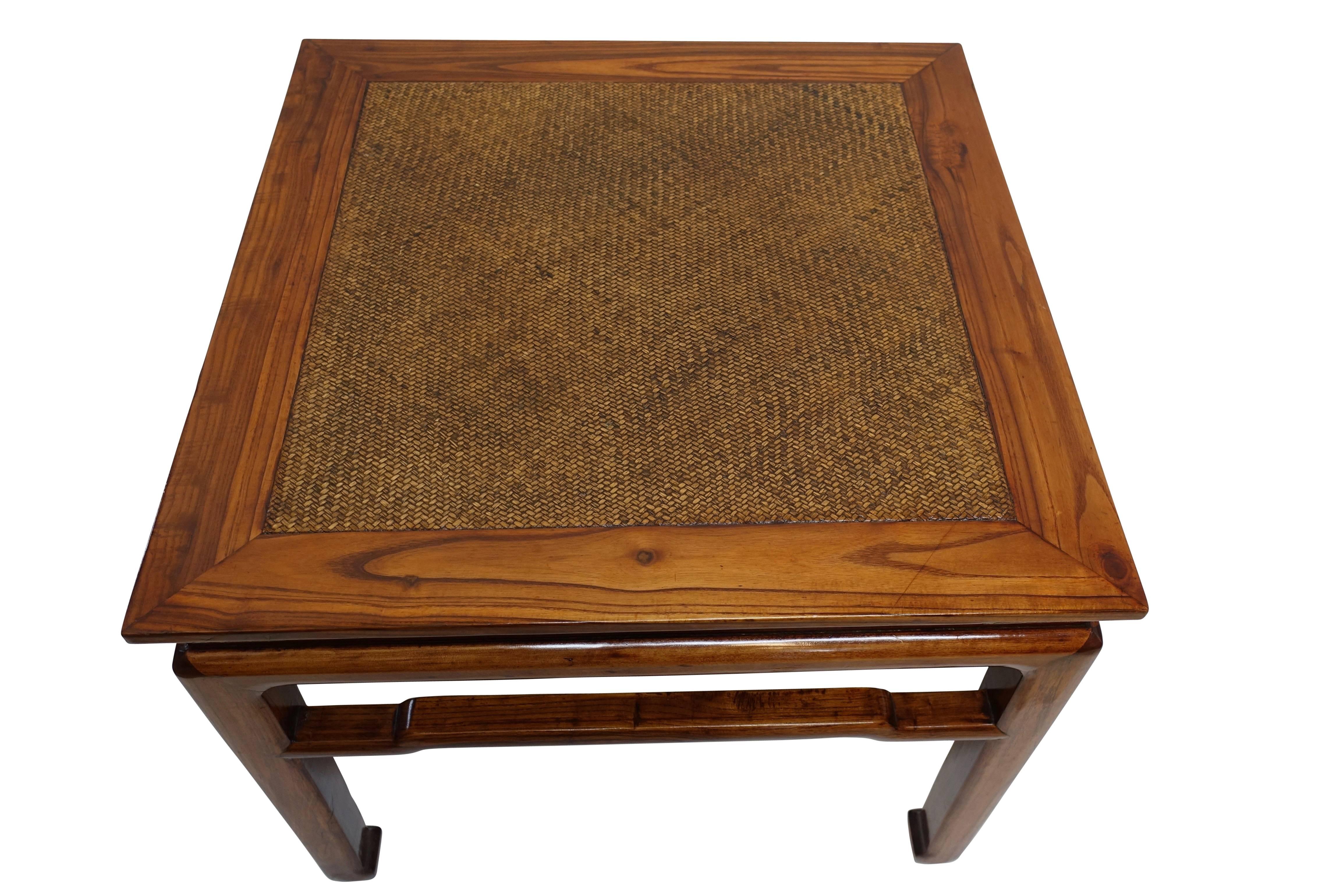 Pair of Chinese Side or End Tables with Woven Panels, Mid-19th Century In Excellent Condition In San Francisco, CA