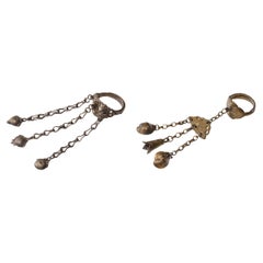 Antique Pair of Chinese Silver Charm Rings, c. 1900