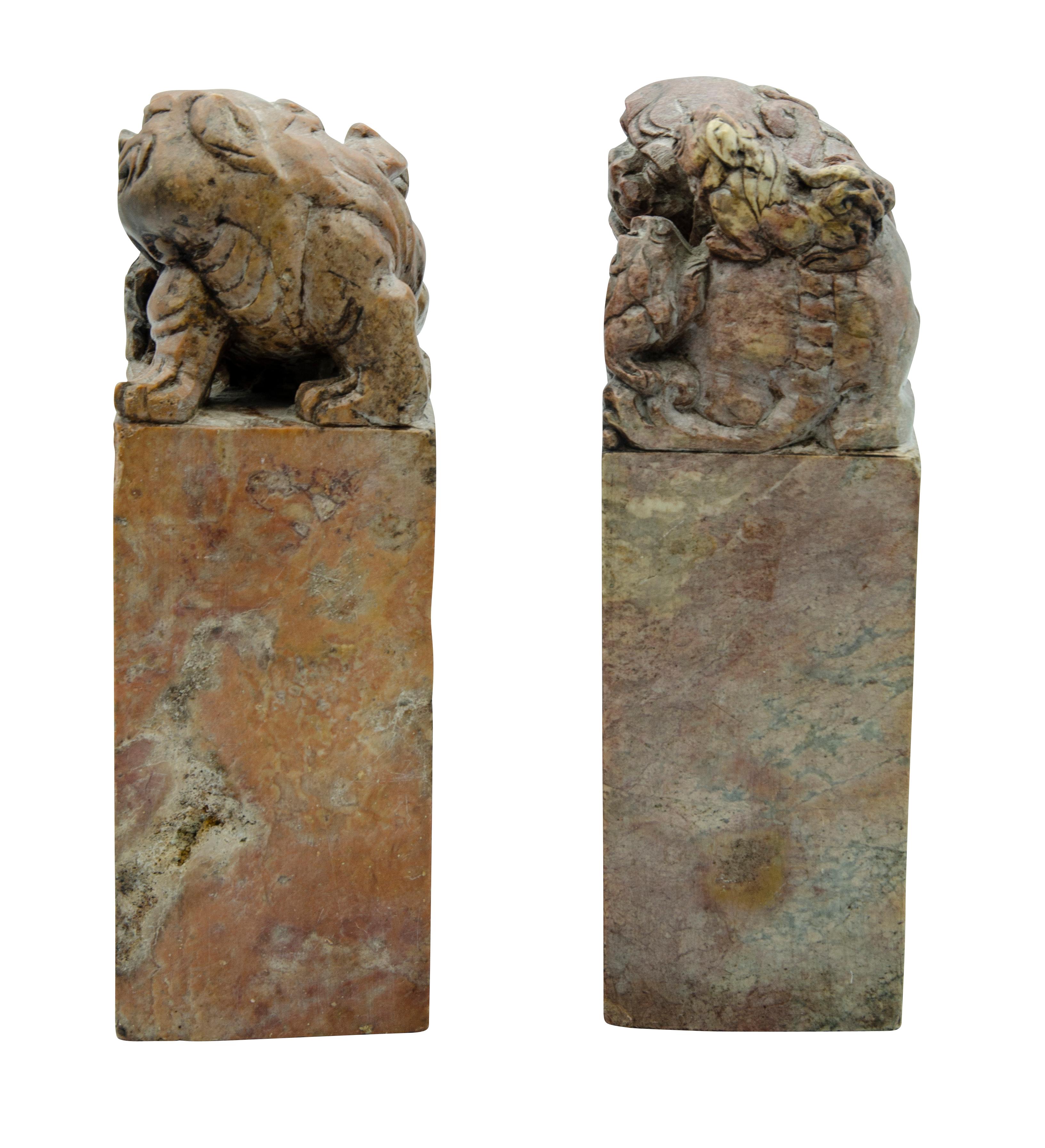 Pair of Chinese Soapstone Carved Seals 6