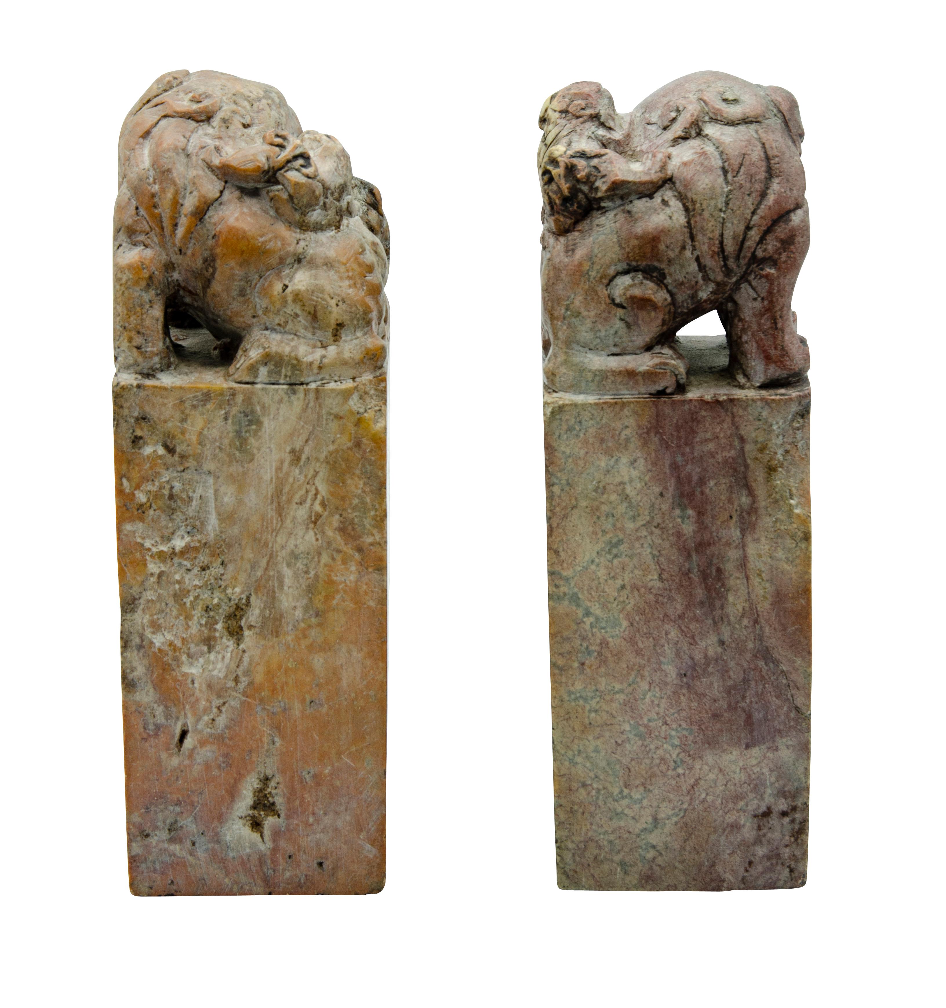 Pair of Chinese Soapstone Carved Seals 4