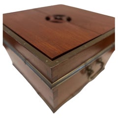 Pair of Chinese Solid Mahogany & Brass Large Ice Chest Box by George Zee