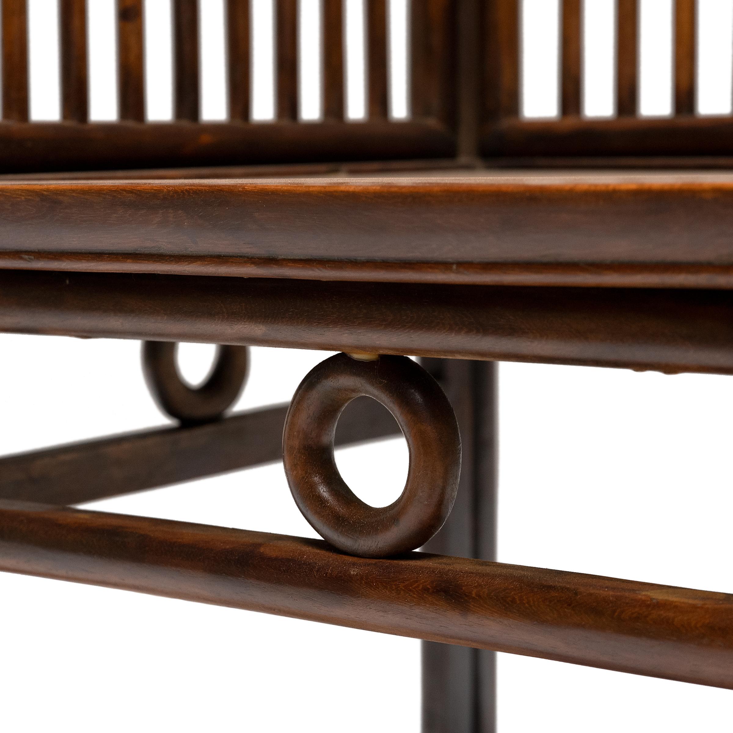 Pair of Chinese Spindleback Rose Chairs, c. 1850 For Sale 1