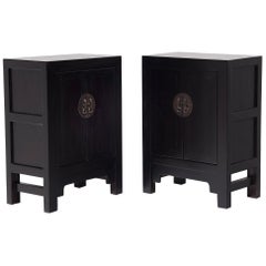 Pair of Chinese Square Corner Locking Chests