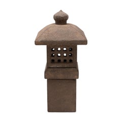 Pair of Chinese Square Stone Garden Lanterns