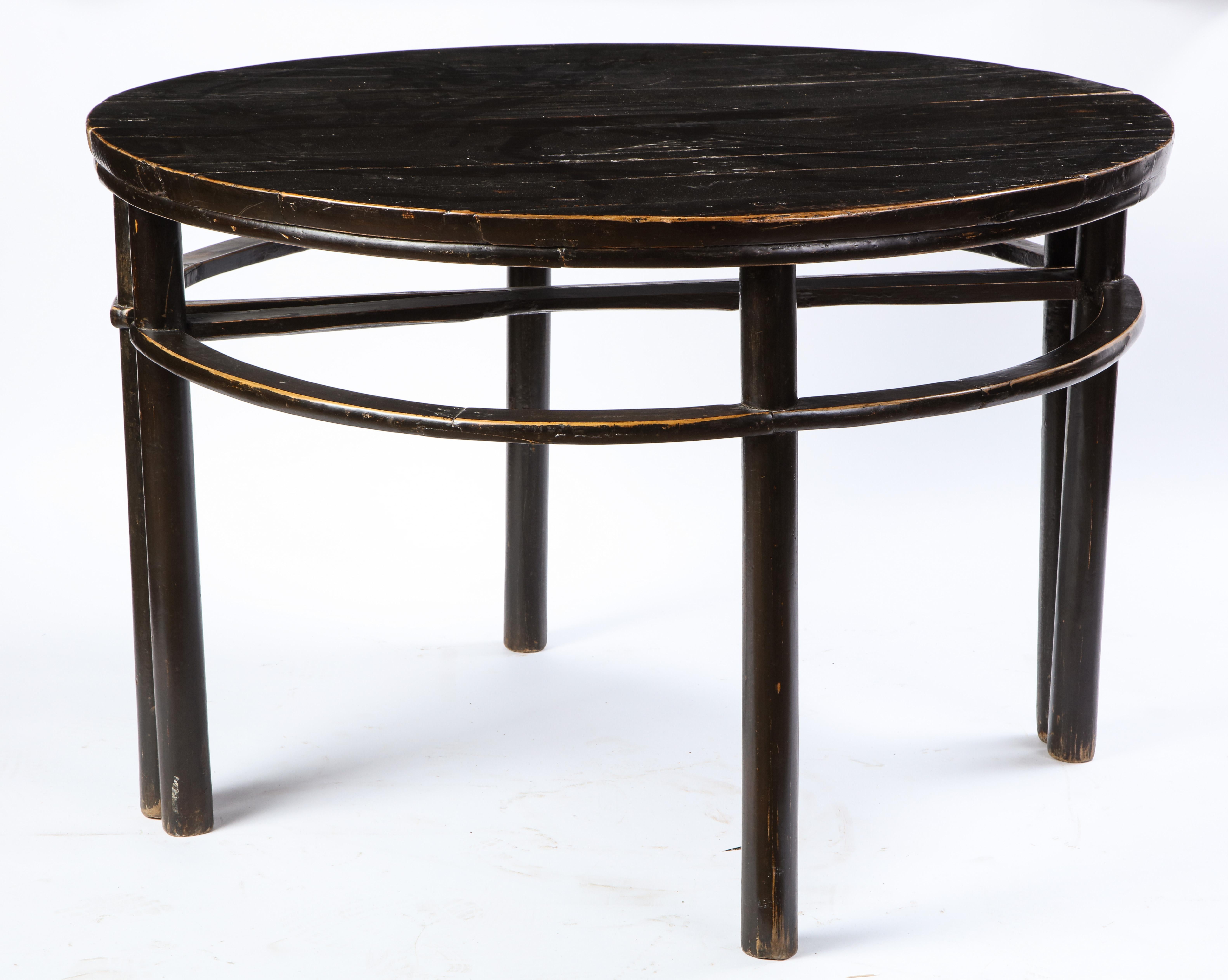 Pair of Chinese Stained Soft Wood Demilune Side Tables, 20th Century For Sale 9