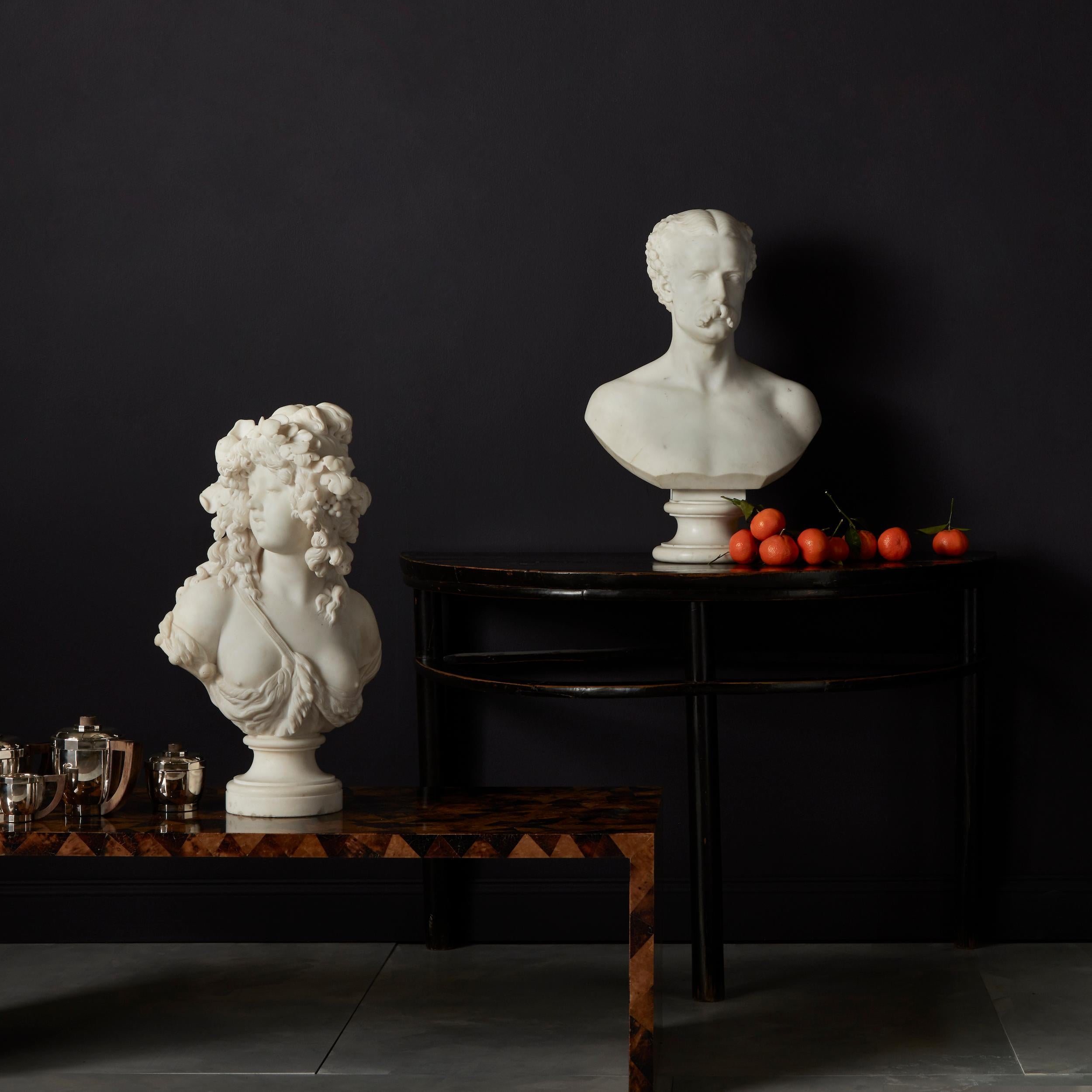 Pair of Chinese Stained Soft Wood Demilune Side Tables, 20th Century For Sale 2