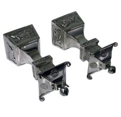 Pair of Chinese Sterling Silver Pagoda Casters