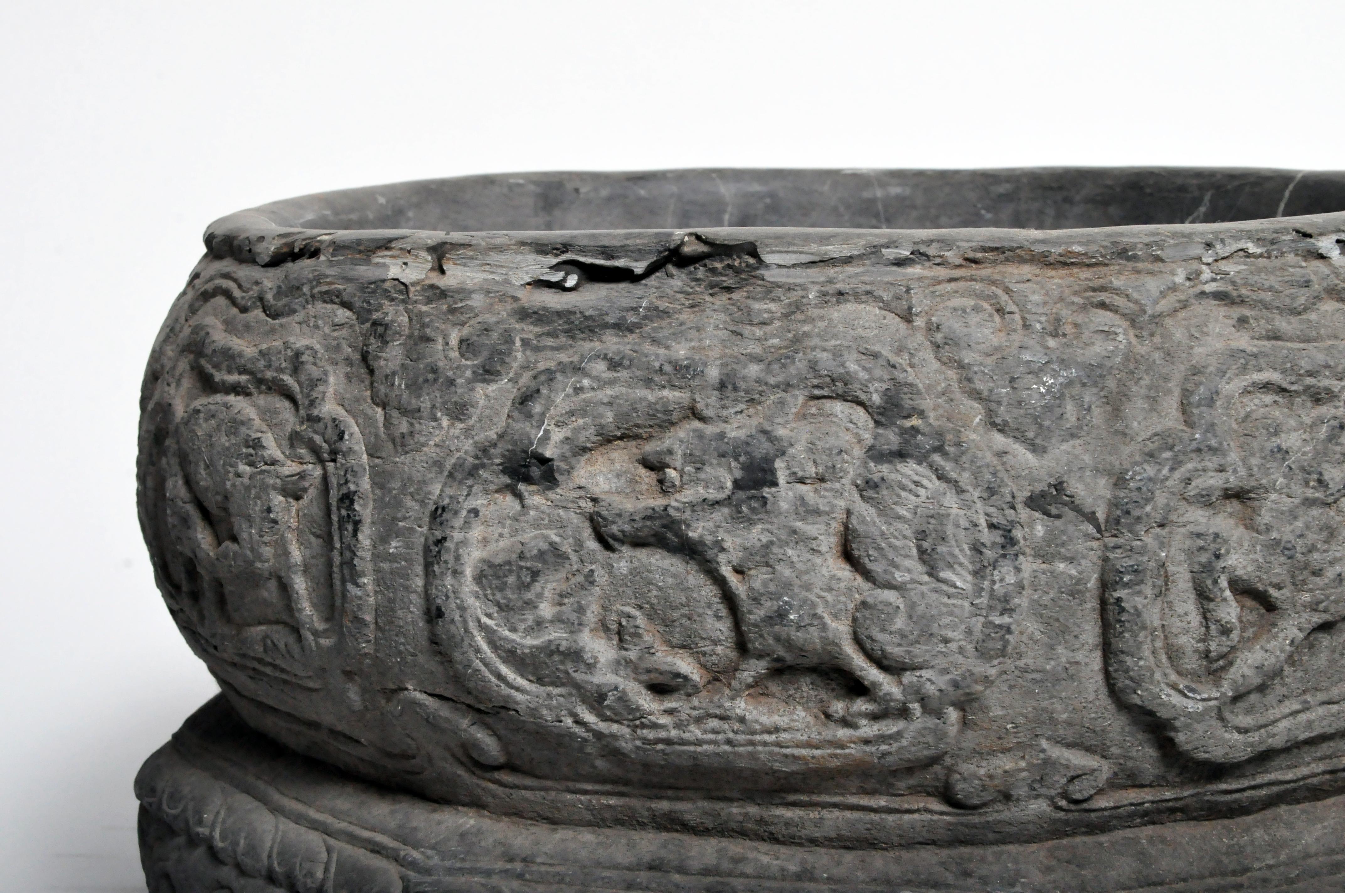 18th Century and Earlier Pair of Chinese Stone Basins