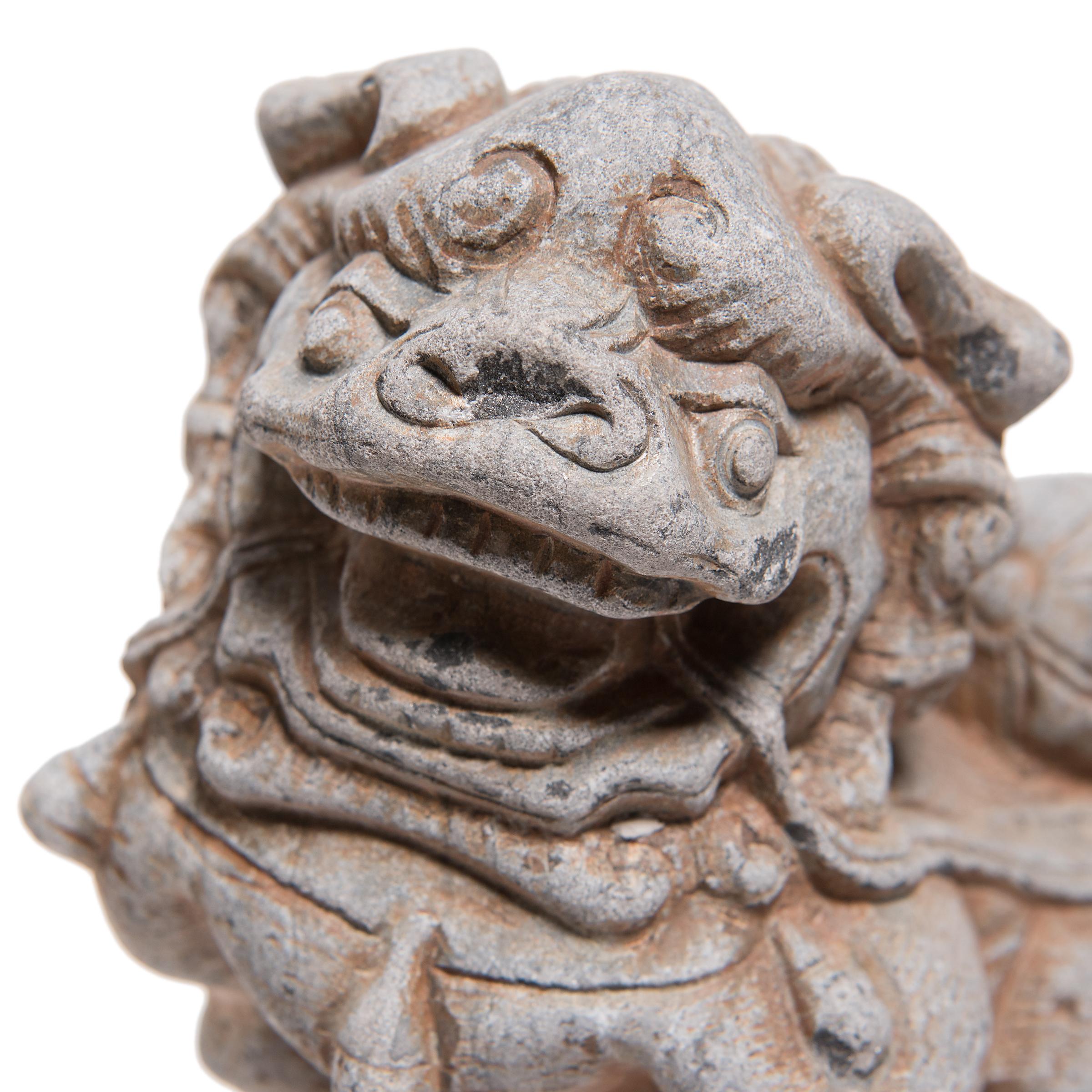 Pair of Chinese Stone Fu Lion Charms 1