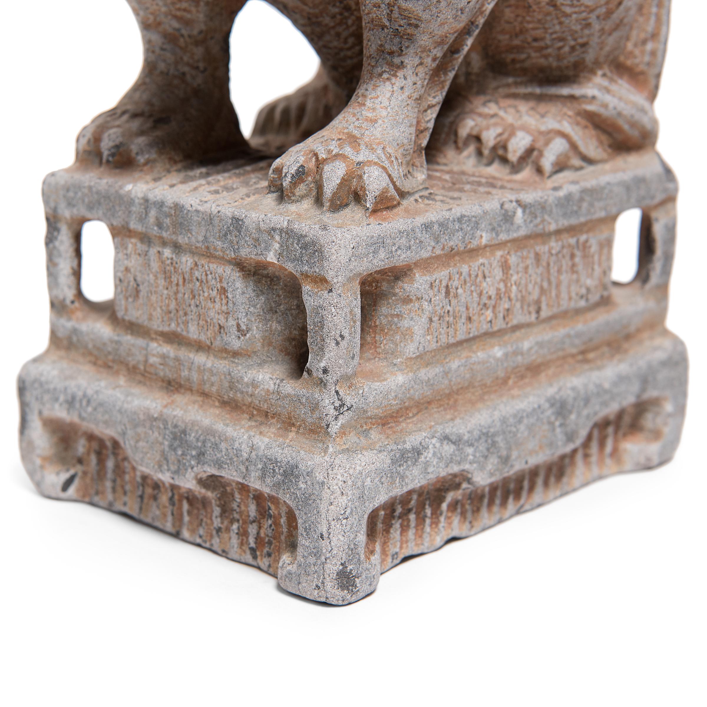 Pair of Chinese Stone Fu Lion Charms 3