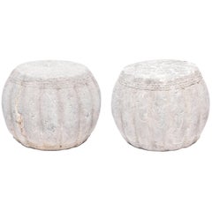 Pair of Chinese Stone Squash Pedestals, c. 1800