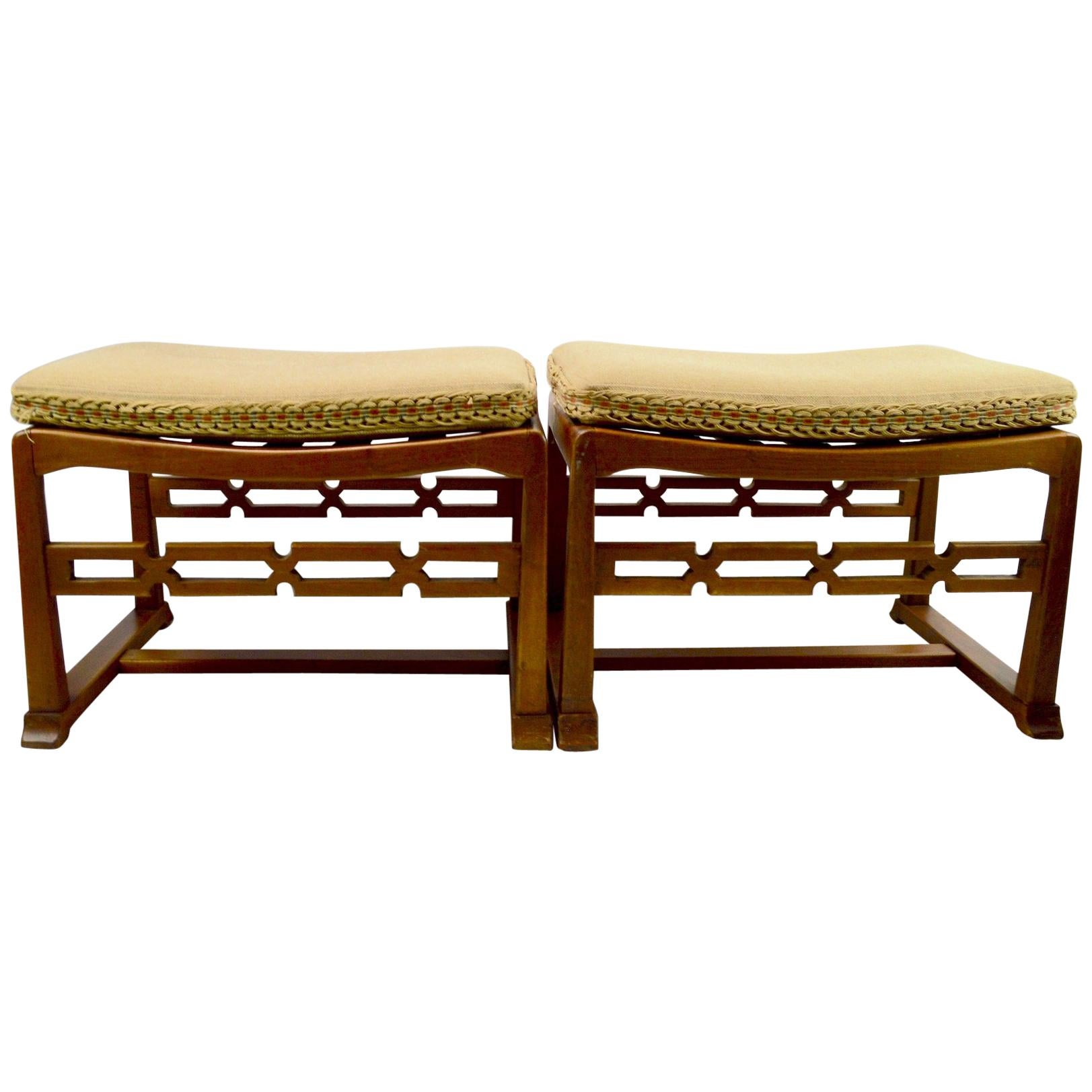 Pair of Chinese Style Asia Modern Stool, Bench, Footrest, Ottomans