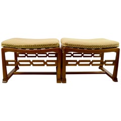 Pair of Chinese Style Asia Modern Stool, Bench, Footrest, Ottomans
