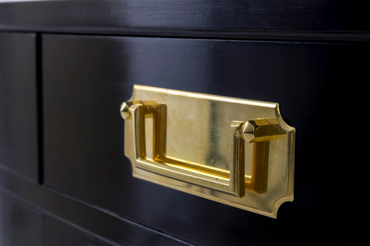 Pair of Chinese Style Black Lacquered Buffets, 1950s 1