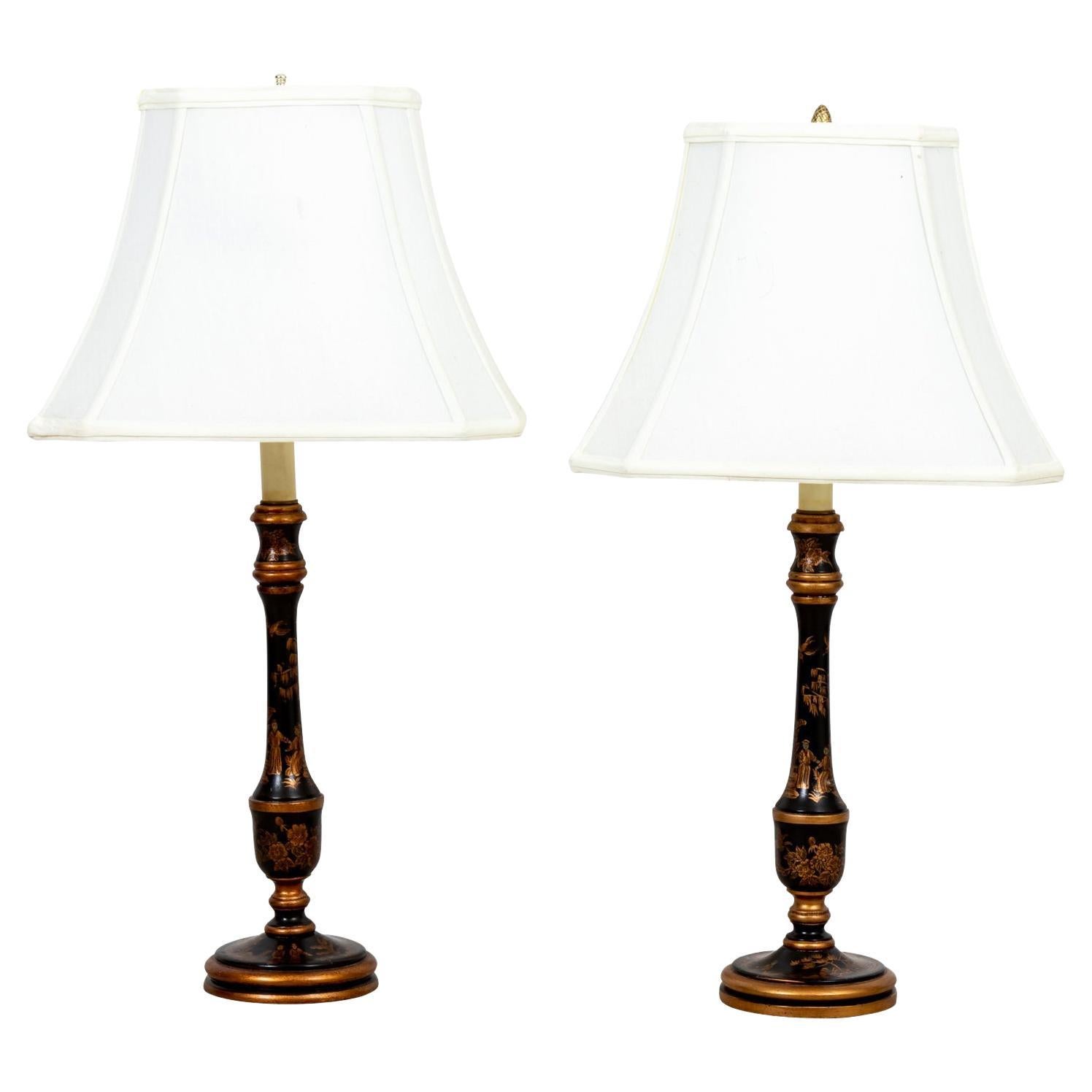 Tiffany Style Large Chapman Brass Candlestick Table Lamps at 1stDibs tiffany candlestick lamp