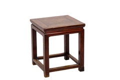 Pair of Chinese Style End Tables in Red Lacquered Wood, 19th Century