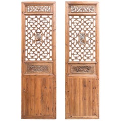 Pair of Chinese Style Fir Doors, 19th Century