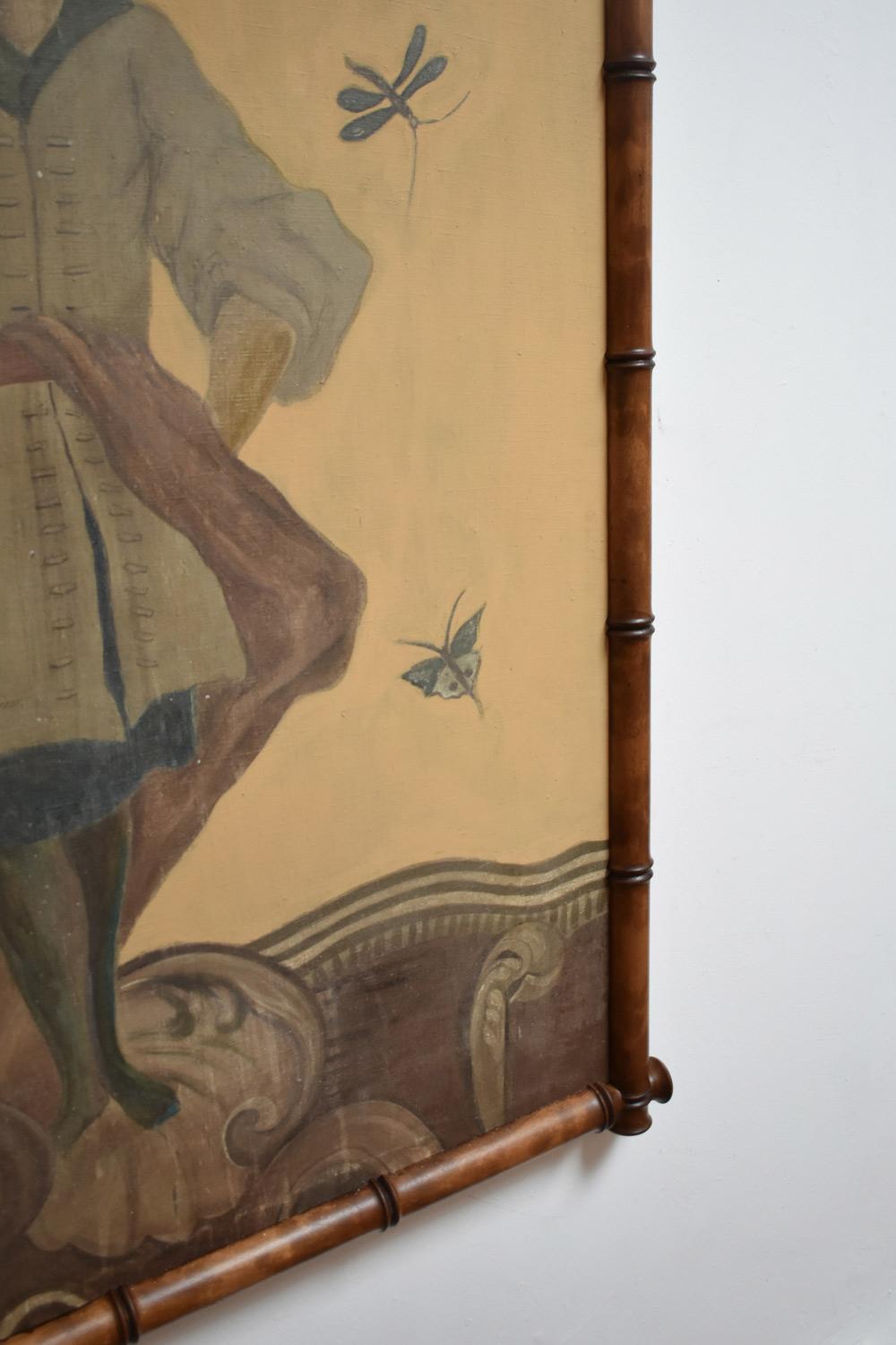 Français Paire de portraits de décor de théâtre de style chinois, années 1920