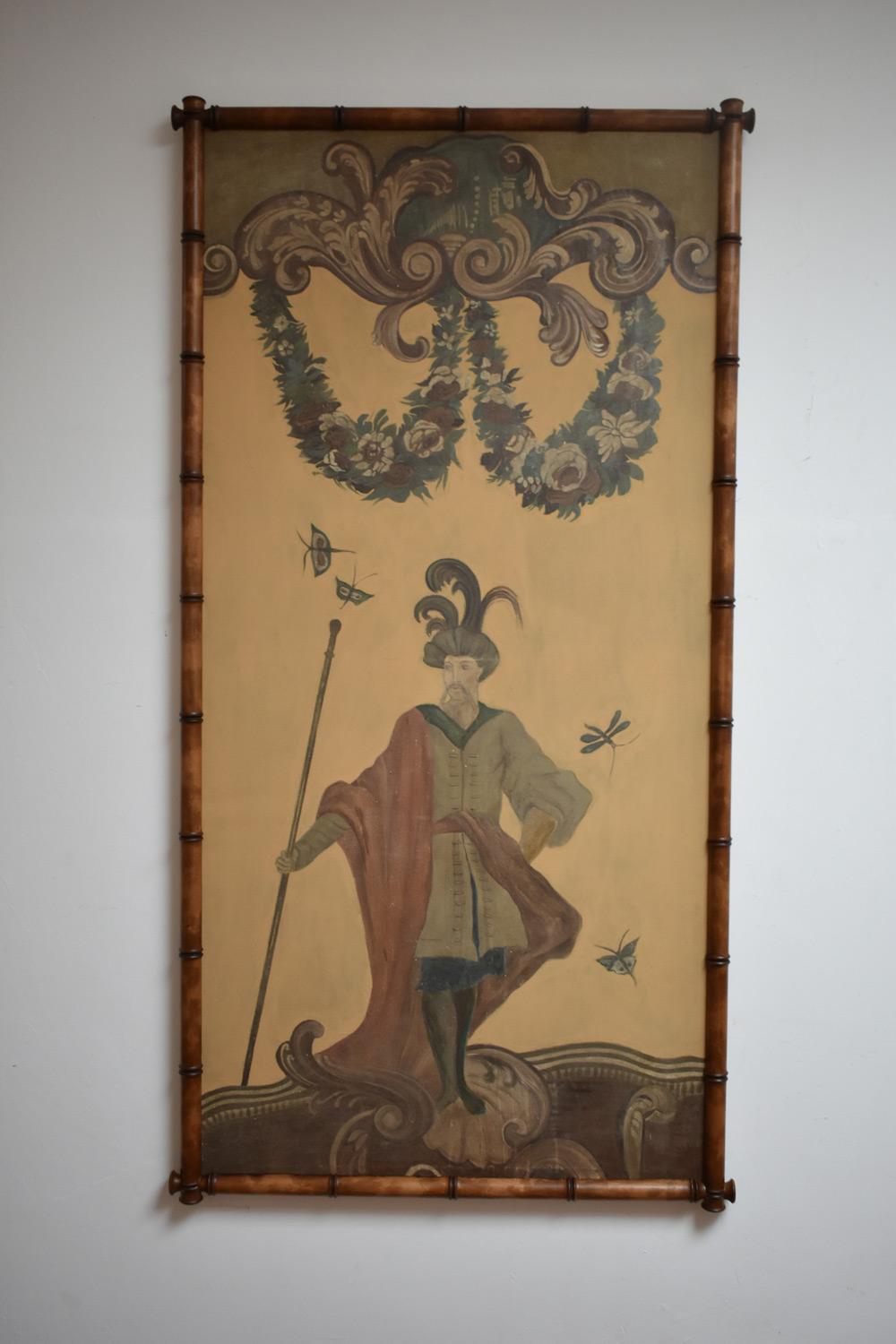 Début du 20ème siècle Paire de portraits de décor de théâtre de style chinois, années 1920