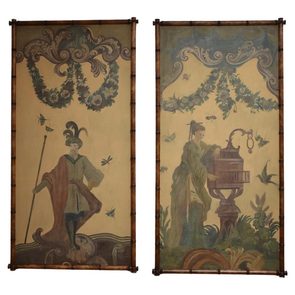 Ein Paar Porträts im chinesischen Stil des Theaterdekors, 1920er Jahre.