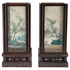 Pair of Chinese Table Lanterns with Carrying Cases, c. 1800