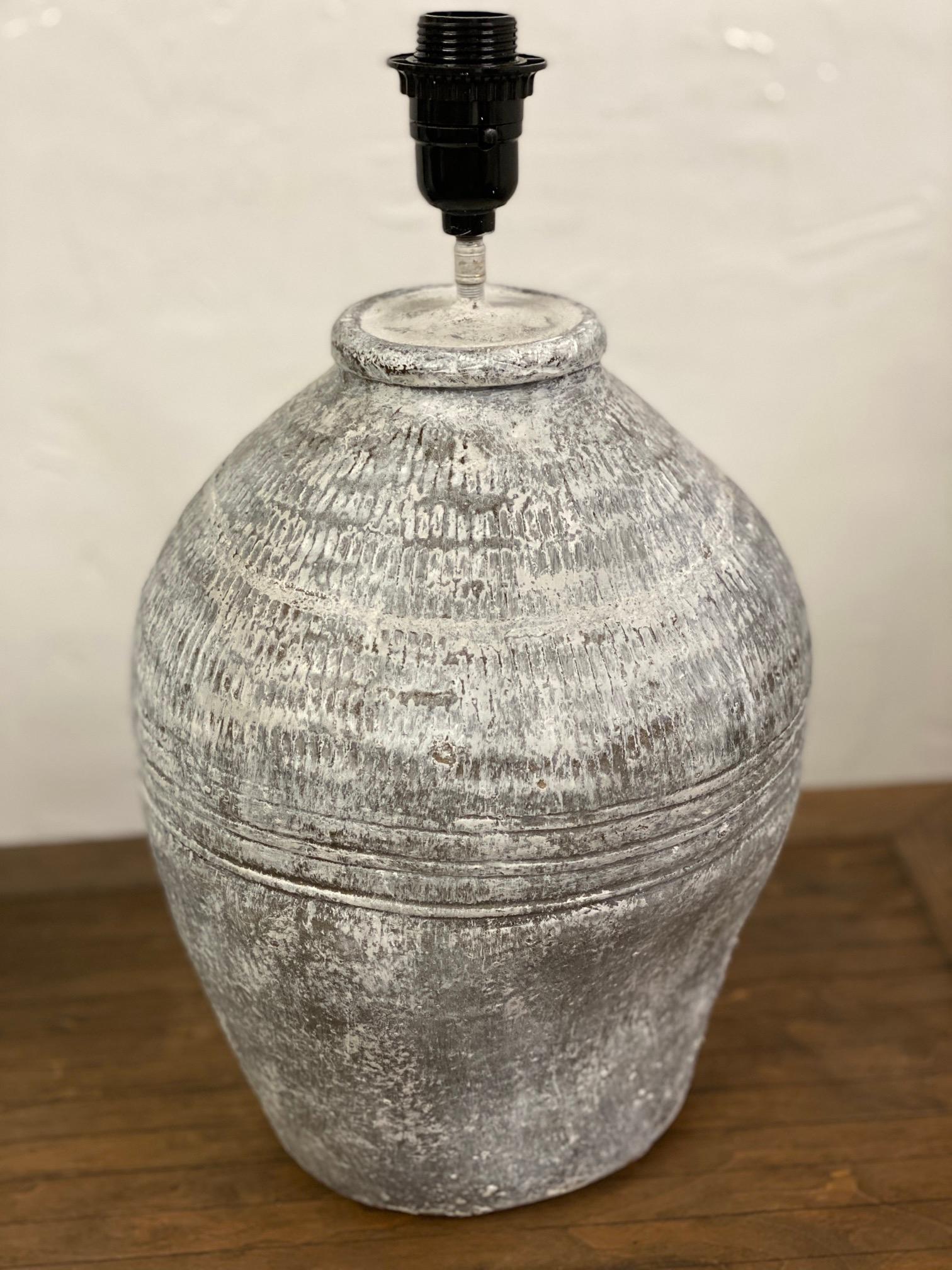 Pair of Chinese Terracotta Jar Lamps 3