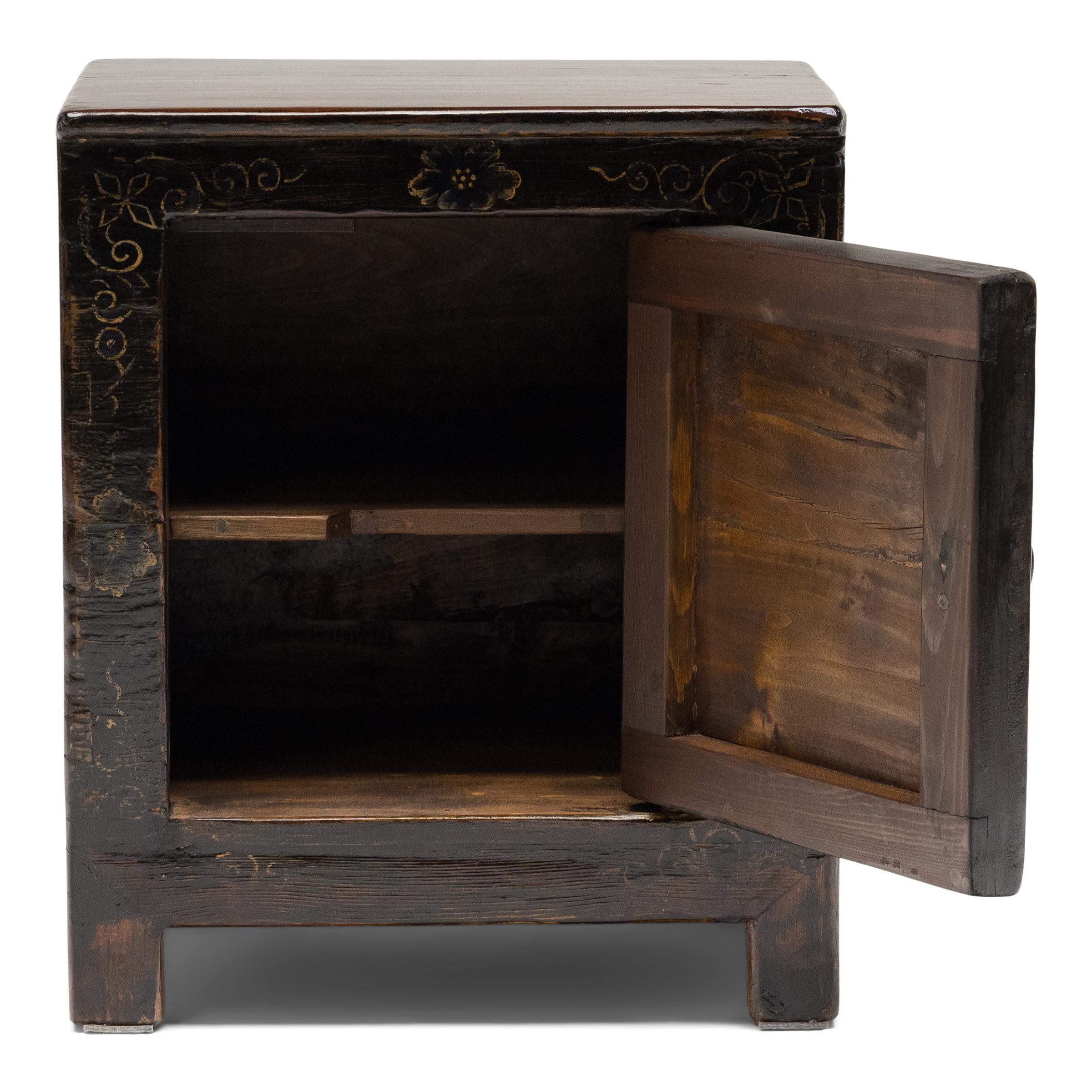 Folk Art Pair of Chinese Three Koi Cabinets, c. 1900