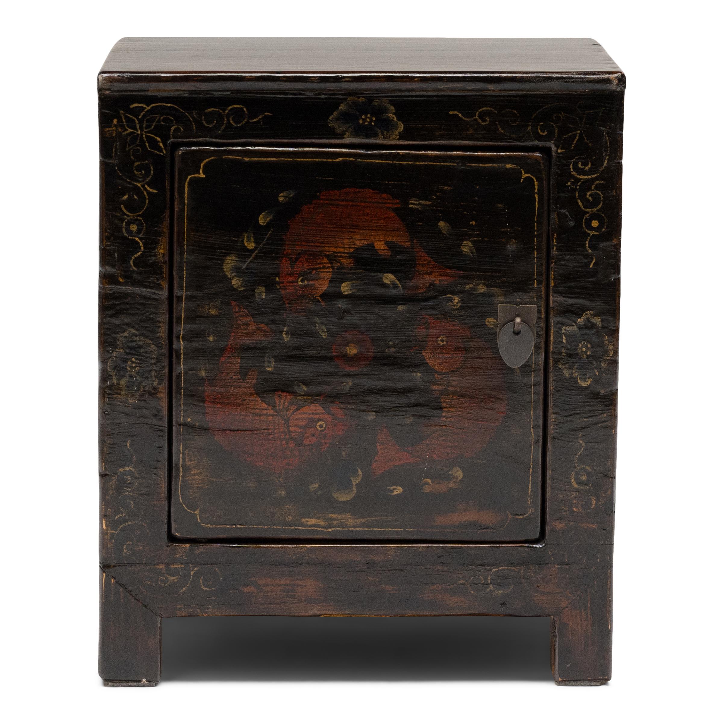 20th Century Pair of Chinese Three Koi Cabinets, c. 1900