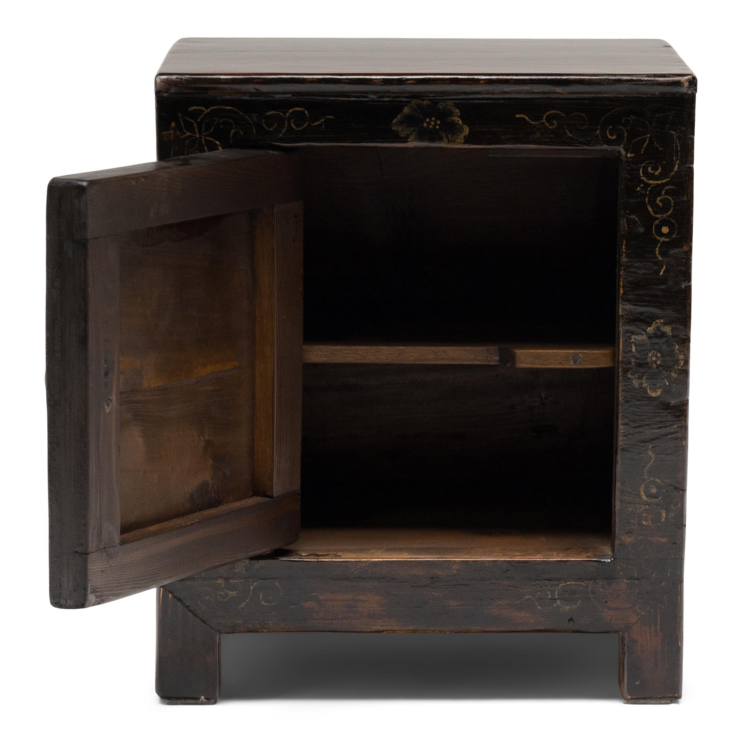 Pine Pair of Chinese Three Koi Cabinets, c. 1900