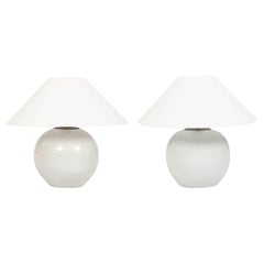 Pair of Chinese White Ginger Jar Lamps