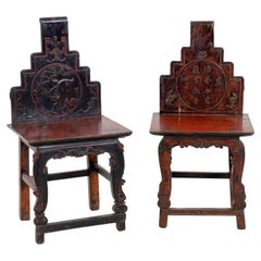 Antique Pair of Chinese Wooden Chairs