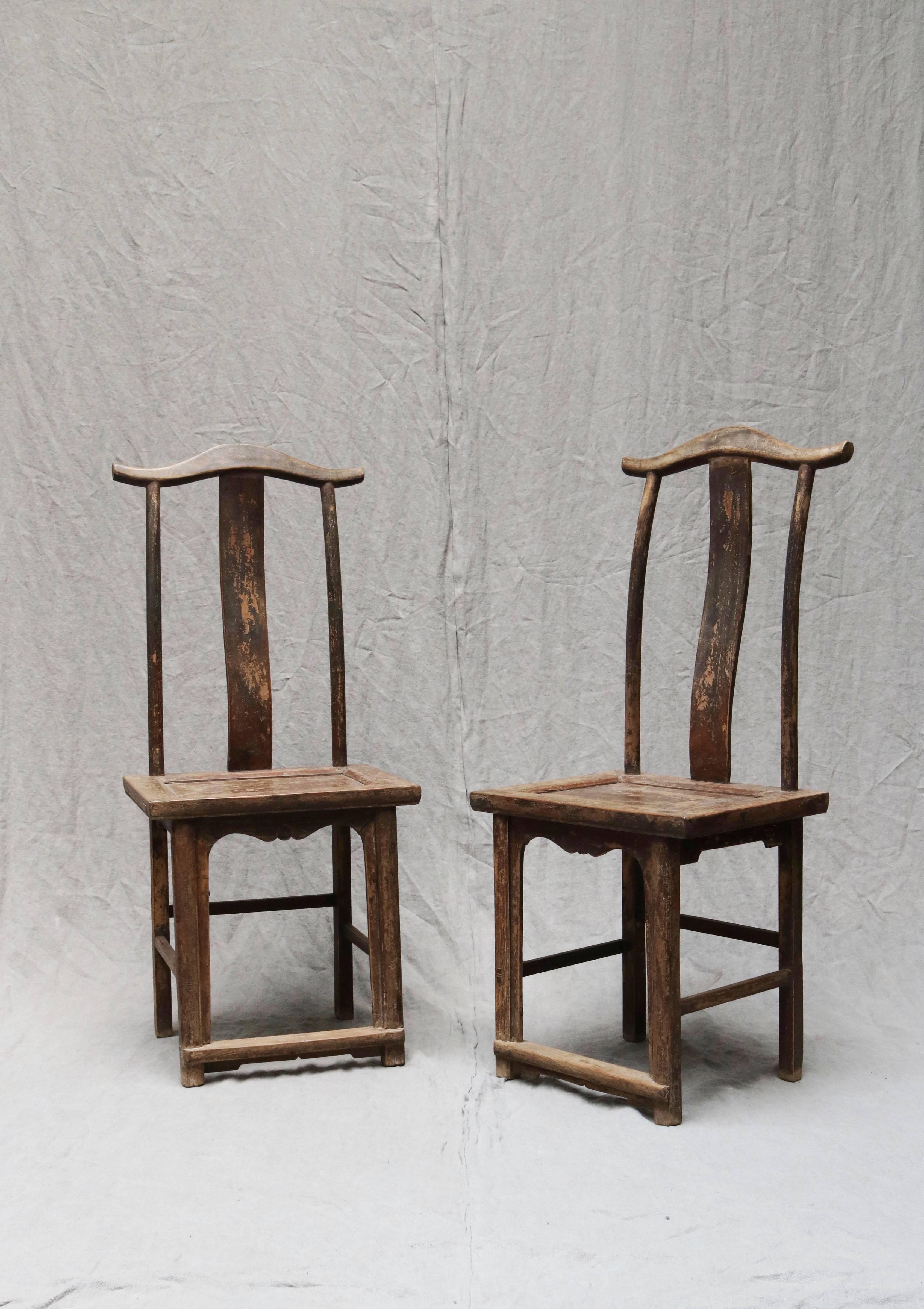 Chinese stools made in ancient elmwood from the 19th century collected from the Shanxi Province. The stools are unique due to their exceptional color and beautiful patina.
 